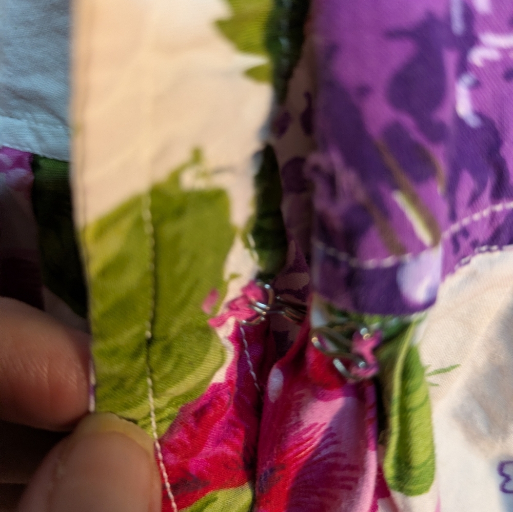 Vintage Early 90s White Pink Purple Floral Dress, Size M - Picture 7 of 13